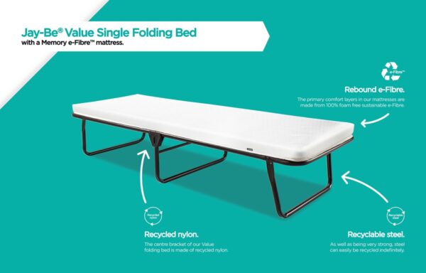 JayBe Single Folding Bed with Memory mattress
